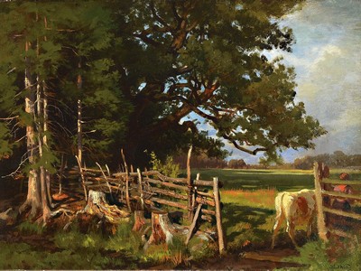 Karl Heffner, 1849 Würzburg - 1925, Ansicht von Dinckelsbühl, Öl/Malkarton, li. signiert, 32.5 cm, Rahmen, Altersspuren