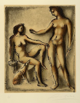 Arno Breker,1900 - 1991, Lithographie, num. 6/50, handsigniert, ca. 36 x 29 cm Abbildung, unter Glas, Rahmen PP., ca. 70 x 51 cm