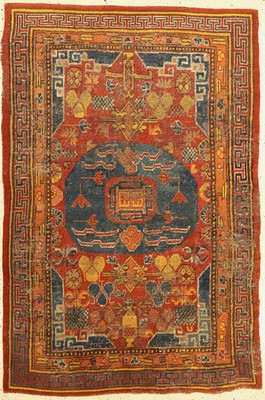 Khotan antik, Turkestan, Anfang 19.Jhd, Wolle auf Baumwolle, ca. 153 x 103 cm, EHZ: 4-5