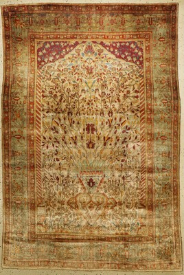 Seiden Keschan Mohtascham, antik, Persien, Ende 19.Jhd, reine Naturseide, ca. 205 x 140 cm, (gereinigt), EHZ: 2