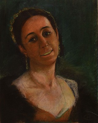 Hans Christiansen, 1866-1945, Damenportät, wohl Frau des Künstlers, Öl/Lwd, rechts unten monogrammiert, ca. 40x50 cm, R. ca. 61x51 cm