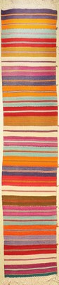 Marokkanische Kelim, ca. 40 Jahre, Wolle auf Wolle, ca. 390 x 80 cm, EHZ: 2