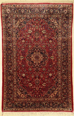 Keschan Seide fein alt, Persien, um 1940, reine Naturseide, ca. 204 x 135 cm, EHZ: 2
