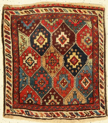Shahsawan Taschenfront, Persien, um 1920, Wolle auf Wolle, ca. 57 x 52 cm, EHZ: 3