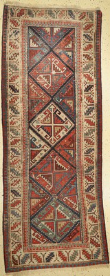 Schulaver antik, Kaukasus, 19.Jhd, Wolle auf Wolle, ca. 256 x 102 cm, EHZ: 4-5