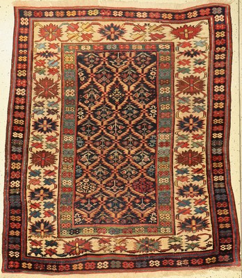 Saujbulagh fragment antik, Persien, 19.Jhd,Wolle auf Wolle, ca. 157 x 140 cm, (cut & shut)