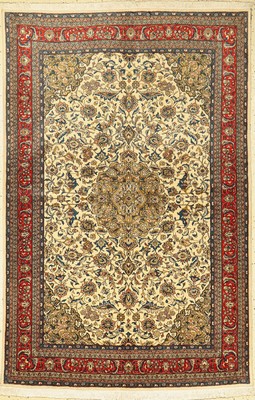 Sarogh Sherkat fein, Persien, ca. 40 Jahre,Korkwolle, ca. 202 x 133 cm, ca. 500.000 Kn/qm, EHZ: 2, (gereinigt)