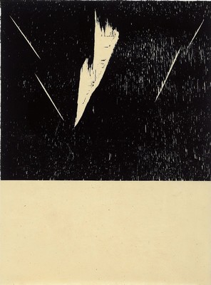Günther Uecker, geb. 1930, Holzschnitt auf feinem handgeschöpftem Japan-Bütten, handsigniert, num.9/50, aus 1981, mit Trockenstempel der ...