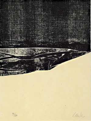 Günther Uecker, geb. 1930, Holzschnitt auf feinem Japanpapier, handsigniert und num. 9/50, stammt aus 1986 und trägt den Trockenstempel der Erker ...