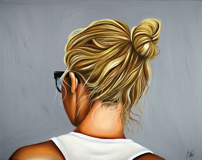 Michael Frey, zeitgenössischer Künstler aus Landau, Hair, Öl/Lwd, rechts unten signiert, ca. 81x98cm