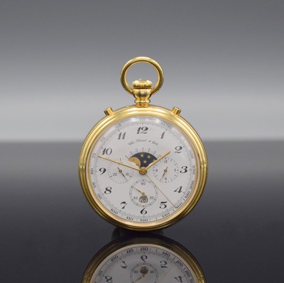 TISSOT Taschenchronograph mit Mondphase & Datum, Schweiz verk. 07/1988, Handaufzug, Ref. 7760 CCL, 3-teil. verg. Geh., Boden & Glasrand aufgedr., ...