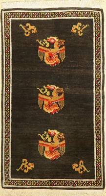 Nepal alt, (Phönix Motiven), ca. 60 Jahre, Wolle auf Baumwolle, ca. 155 x 90 cm, EHZ: 2