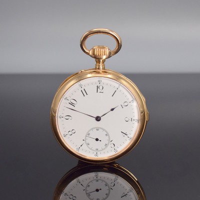 L. AUDEMARS Brassus & Geneve feine Taschenuhr mit Minutenrepetition in RoseG 750/000, Schweiz um 1900, 2-Deckel Goldgeh., Rückseite guill., ...