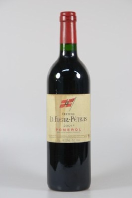 1 Flasche Chateau la Fleur-Petrus, 2001, Pomerol, 0.75l, orig. verkorkt, unverkostet, Etikett mit Wasserschaden