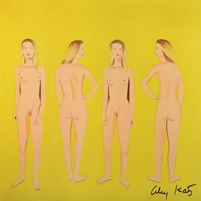 Alex Katz, geb. 1927, "Four Nudes", Fotografie, handsign., gerahmt zwischen doppeltem Plexiglas, Motiv ca. 20x20 cm, gesamt ca. 32x32 cm