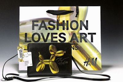 Jeff Koons, geb. 1955, H&M Handtasche "Balloon Dog", inkl. Originaler Papiertragetasche, mit Etikett, erschienen zur Eröffnung des H&M ...