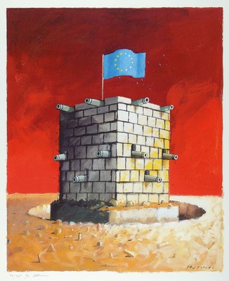 Borislav Sajtinac, geb. 1943 Jugoslawien, Offsetlitho auf Papier, handsigniert, num. aus 1995, 30/35, 84 x 59.5 cm, unter Glas, Rahmen 87 x 63 cm