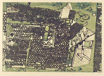 Horst Janssen, 1928 - 1995, Farbradierung von zwei Platten auf festem Paper, Blattgr. 56 x 76 cm, die große Farbradierung ist handsigniert und num. ...