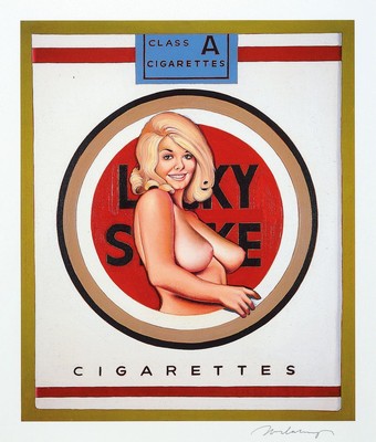 Mel Ramos,1935-2018, Farboffsetlithografie, "Lucky Lulu Blonde" ,handsigniert, es existieren nur wenige handsignierte Exemplare, ca. 54 x ...