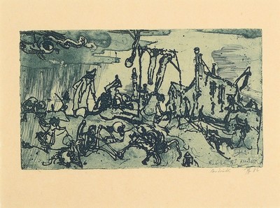 Horst Janssen,1929-1995, Radierung, handsigniert, aus 1986, Blattgr. 24.3 x 33 cm, Rahmengr. 42.5 x 52.5cmcm, Unikat, da es sich um einen Andruck vor ...