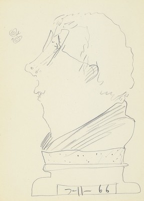 Horst Janssen,1929-1995, Bleistiftzeichnung auf Papier, "Selbstportrait", handsigniert und dat. 66, Blattgr. 20.5 x 15.2 cm, Rahmen: 42.2 x ...