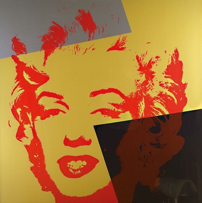 nach Andy Warhol, Lizenzierte Edition, Hrsg. Sunday B. Morning "Golden Marylin", Siebdruck mit Diamantstaub, mit Echtheitszertifikat, ca. ...