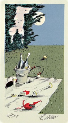 Tomas Bim, geb. 1946, zeitgen. Prager Künstler, Konvolut aus 3 Farblithografien, je handsign., num., unter Glas gerahmt, ca. 32x21 cm, 26x20 cm, ...