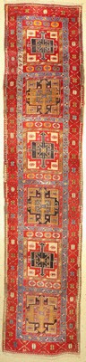 Antiker Türkischer Dorfteppich, Türkei, um 1910, Wollle geknüpft auf Wolle, ca. 450 x 100cm, EHZ: 3(Altersbedingt guter Zustand).