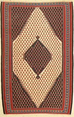 Senneh Kelim alt, Persien, ca. 50 Jahre, Wolle auf Baumwolle, ca. 164 x 107 cm, EHZ: 2,(kleines Loch)