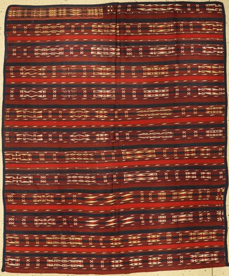 Djajim alt Turkmenistan, um 1930, Wolle auf Wolle, ca. 205 x 170 cm, mehrere Bahnen, (paar kleine Löcher)