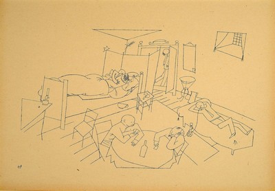 George Grosz, 1893-1959, Konvolut aus 3 Blättern, Verlag: Malik-Verlag, Berlin 1923, je unter PP, je ca, 50x40 cm , 1 Blatt l. beschädigt