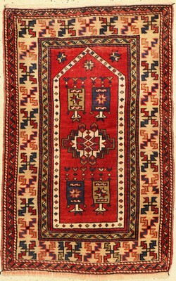 Bergama alt, Türkei, um 1940, Wolle auf Wolle, ca. 137 x 88 cm, EHZ: 2-3