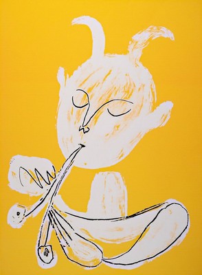 Pablo Picasso, 1881-1973, "Faune Blanc" Farbserigrafie, Drucker-Verlag: Ed.P.D. Harville Acte, Florence, ca. 75x60 cm, kleiner Riss