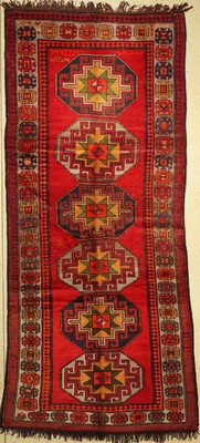 Armenische Kazak antik, Kaukasus, datiert um 1921 , Wolle auf Wolle, ca. 333 x 153 cm, EHZ: 2-3