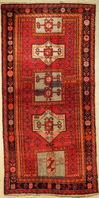 Kazak alt, Kaukasus, um 1960, Wolle auf Baumwolle, ca. 253 x 126 cm, EHZ: 3