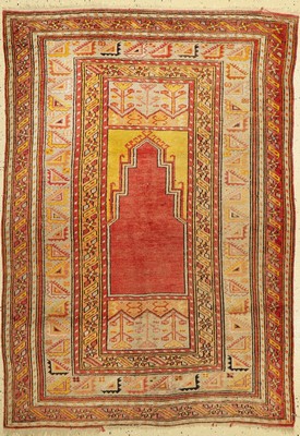 Ladik alt, Türkei, um 1930, Wolle auf Wolle, ca. 160 x 114 cm, EHZ: 4, (mehrere kleine Löcher)