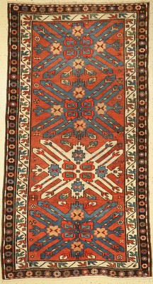 Karabagh Adler Kazak antik, Kaukasus, um 1910, Wolle auf Wolle, ca. 260 x 142 cm, EHZ: 3-4
