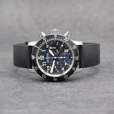 GUINAND / CHRONOSPORT Armbandchronograph, Automatik, Deutschland um 1995, Edelstahlgeh. inkl. neutr. Kautschukband m. orig. Dornschl., Boden & Krone ...