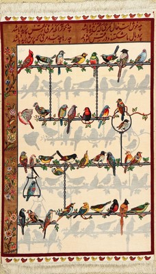 Täbriz fein (Seidengrund), Persien, ca. 40 Jahre, Korkwolle mit und auf Seide, ca. 170 x 100 cm, EHZ:1-2,(gereinigt)
