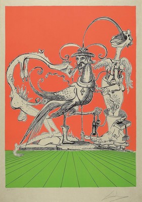 Salvador Dali, 1904 - 1989, Farblithografie aus "Les Songes Drolatiques de Pantagruel", 1973, re. u. handsigniert, und num. 235/250, auf ...