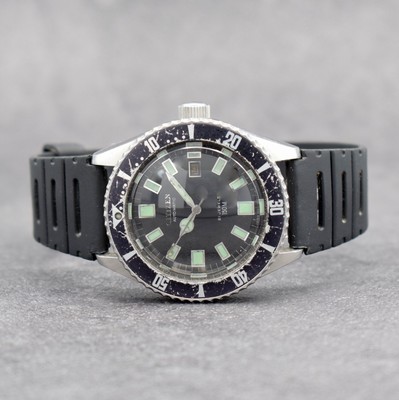 CITIZEN Taucherarmbanduhr, Automatik, Japan 1970er Jahre, Ref. 4-600851 Y, Edelstahlgeh. inkl. neutr. Kautschukband, Boden & Krone verschr., Lün. m. ...