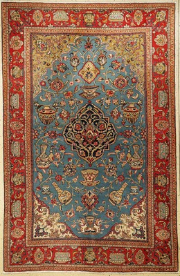 Ghom Kork fein, Persien, ca. 50 Jahre, Korkwolle mit Seide, ca. 218 x 140 cm, EHZ: 2,(gereinigt)