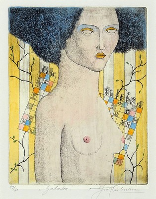 Otfried culmann , geb. 1949, "galatea" Radierung, sign., num. 13/60, unter Glas gerahmt, Platte ca. 17x13 cm, gesamt ca. 52x41 cm