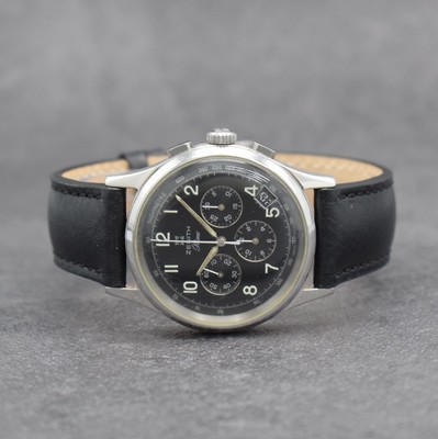 ZENITH Schaltradchronograph Prime, Handaufzug, Schweiz um 2000, beids. vergl. Geh., Ref. 01-0010.420, Boden verschr., schwarzes Kontrastzifferbl. m. ...