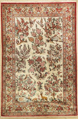 Ghom Seide fein, Persien, ca. 50 Jahre, reine Naturseide, ca. 157 x 106 cm, EHZ: 2