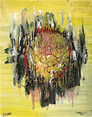 Otto Scholtes, geb. 1937 Köln, zeitgen. Künstler in Wesseling, hier: Abstrakte Komposition, Öl und Gouache auf Lwd, rechts unten signiert und dat. ...
