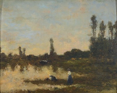 Charles Francois Daubigny, 1817 - 1878 Paris, französischer Landschaftsmaler, einer der bekannten Vertreter der Schule von Barbizon, mit zahlreichen ...