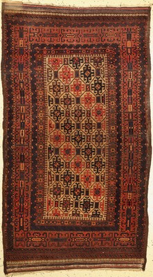 Belutsch antik, Persien, Ende 19 Jhd, Wolleauf Wolle, ca. 190 x 108 cm, EHZ: 3