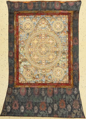 Thangka alt, Tibet, ca. 50 Jahre, Papier Malerei, ca. 132 x 96 cm, EHZ: 2