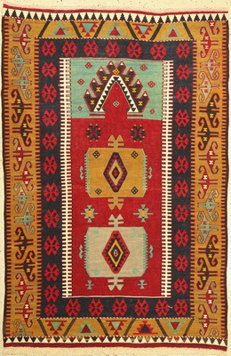 Konya Kelim, Türkei, um 1940/1950, Wolle auf Wolle, ca. 186 x 132 cm, EHZ: 2